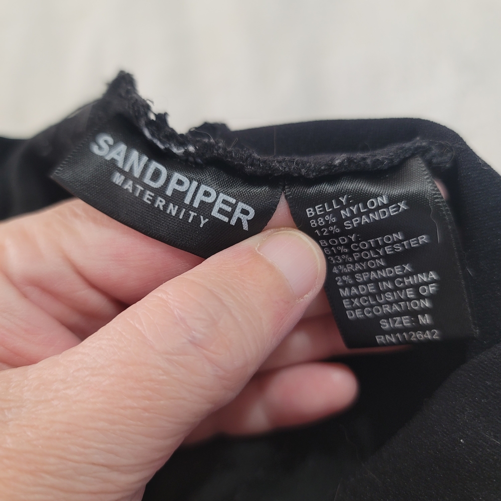 Sandpiper Maternity Jeans Black Denim Size Medium Distressed Skinny Cotton Blend - Picture 4 of 4